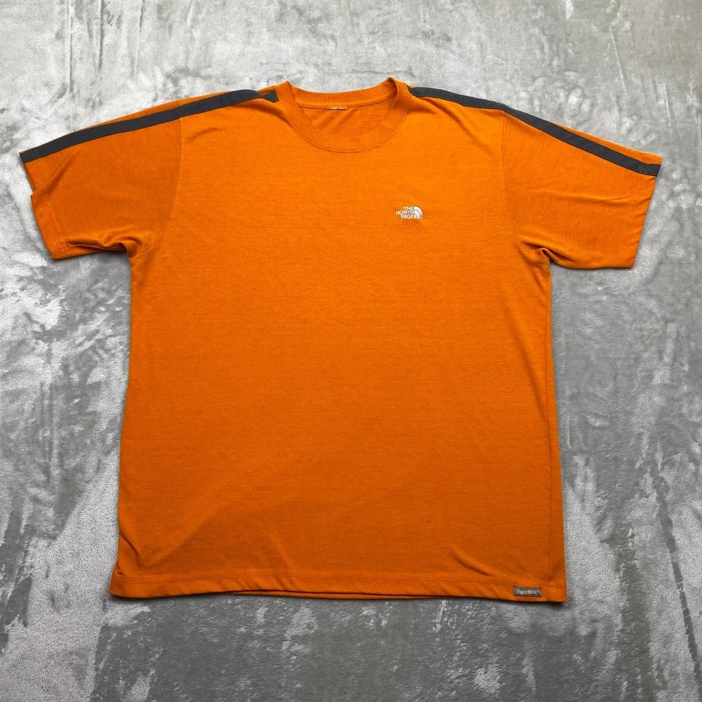 The North Face Orange Short Sleeve T-Shirt Men's Vaporwick Size Large Outdoor‎